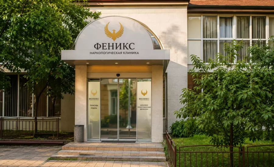 Вход в наркологическую клинику «Феникс» в Котове